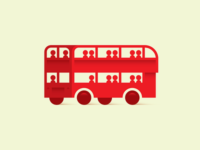 Big Red Bus automobile british bus double decker flat gradient illustration red transit