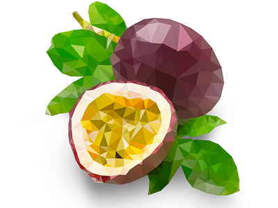 Low Poly Passionfruit graphic graphic design illustration logo low poly