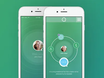 Chat App app call chat green inbox ios8 iphone6 posts time