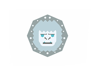 Yeti abominable snowman animal character design flat food icon logo pet snow yeti