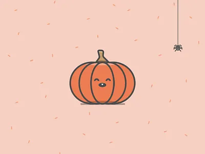 Pumpkin illustration creepy evil flat halloween illustration pumpkin spider treat trick