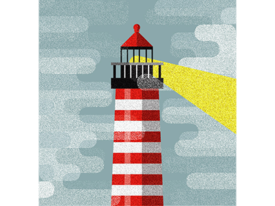 Light house clouds fog illustration light lighthouse maine sea striped vector