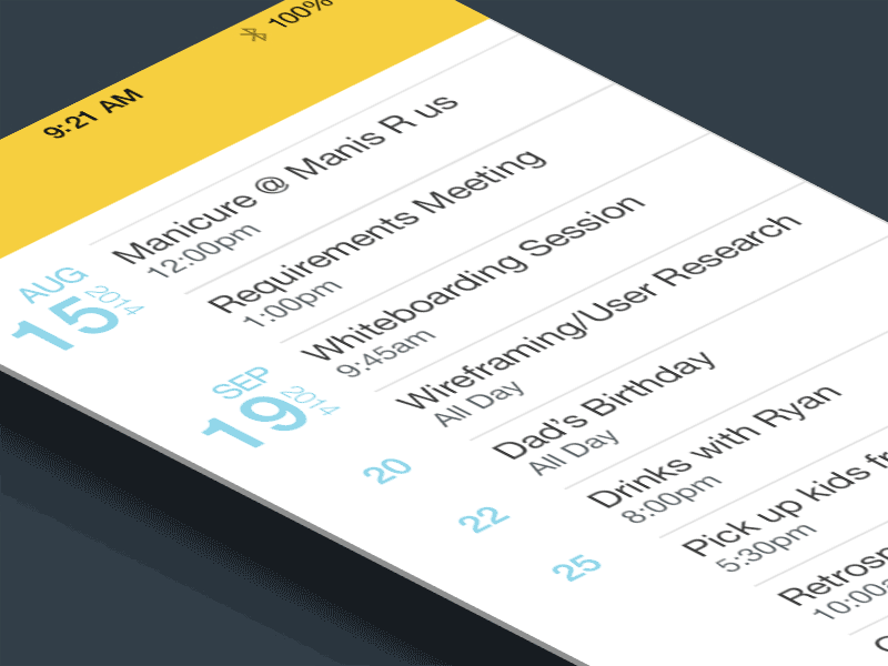 Scrolling Dates Animation animation calendar mobile typography ui ux