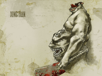 #31DaysOfMonsters DAY 6: Xing Tian 31 days of monsters character halloween horror illustration monster xing tian