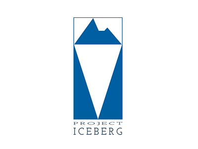 Project Iceberg Logo blue geometric ice iceberg isometric linear minimal project logo