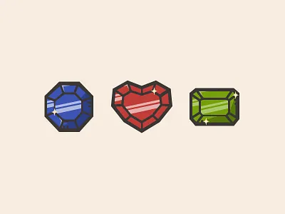 Jewels diamond heart illustration jewels line art monoweight playful simple vector