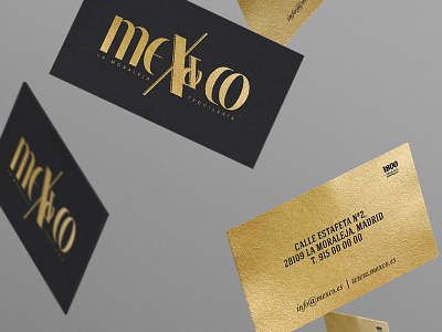 Mex&Co cards black business cards cards corporate foil food porn gold print restaurant stamp foil