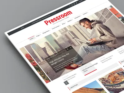 Pressroom - News and Magazine WordPress Theme article boxed clean dark flat light magazine news newspaper responsive review template