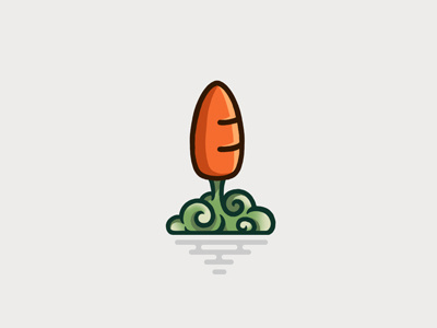 Eco food delivery mark carrot eco food green logo mark orange rocket sign vegetable