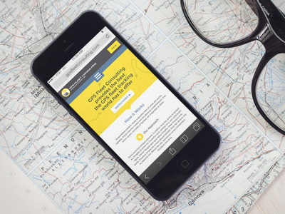 Mobile Website Mockup clean flat gps mobile navigation responsive