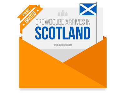 We are in Scotland! envelope invite scotland