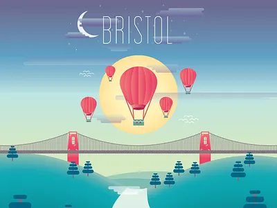 Bristol balloon bridge bristol hot air balloons moon stars sun suspension tree