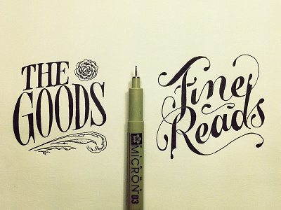 Twofer challenge fine goods hand illustration lettering micron read script serif type
