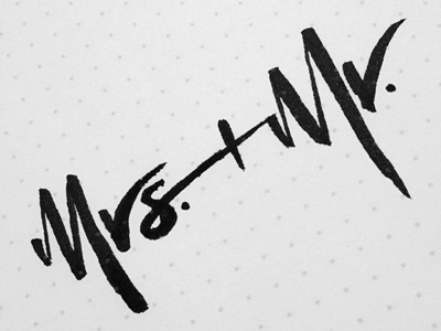 Mrs. + Mr. baron brush fig handlettering inktober lettering