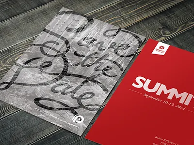 Summit Save the Date date postcard save the typography