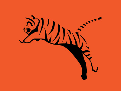 Tiger Silhouette 1 color animal icon logo sports tiger