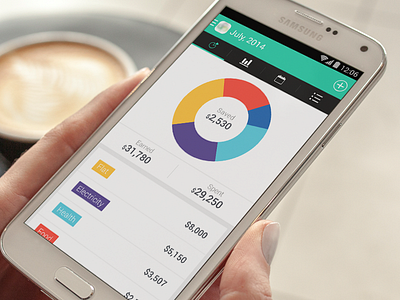 Bill Managment Android app android bill charts flat ui navigation statistics ux