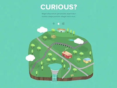 App Promotion app clouds dam illustration promotion trees