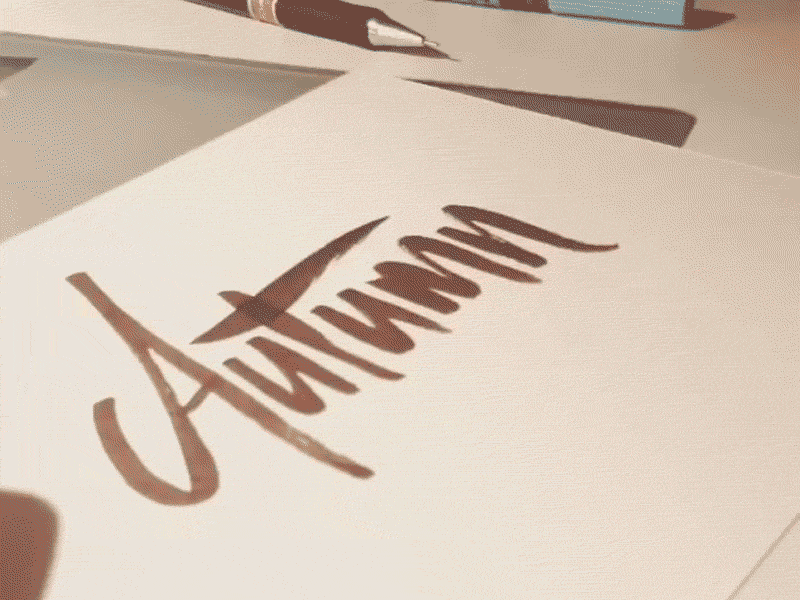 Autumn Quick Brush Script brush calligraphy gif handdrawn hyperlapse inktober lettering pentel script type typetuesdays typography