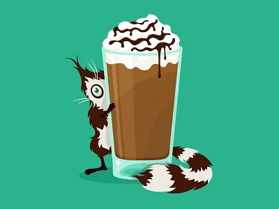 Drink Monster No1 chocolate coaster cream drink glass illustration monster vector