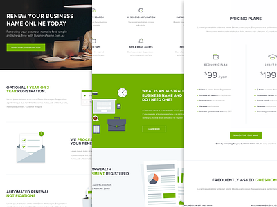 Business Name - Landing Page faq features flat design icons landing page pricing plan ui ui design ux ux design webdesign website