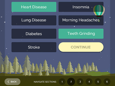 Sleep Questionnaire App health healthcare illustration questionnaire sleep apnea survey ui ux