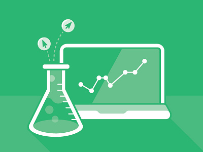 Chemisty of clicks 2 color chemistry data icon illustration laptop