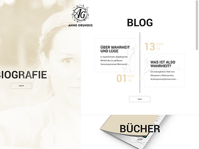 Anne Grundig Relaunch blog clean golden journalist portfolio responsive writer