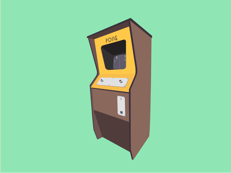 Arcade cabinet of PONG 1972 arcade cabinet gif pong retro videogame