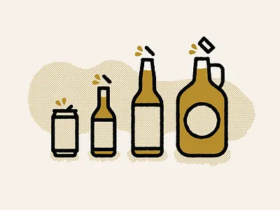 Here For The Beer beer bottle can drinkin growler halftone