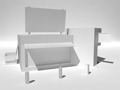 Shop 3d corner store maya minimal shop