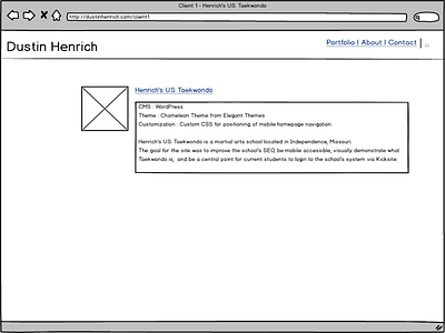 Portfolio - Previous client page portfolio ux ux design web design wireframe