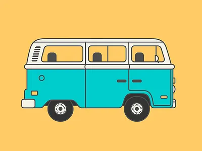 VW Bus bus illustration van vw