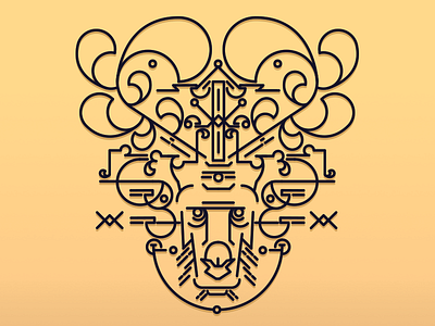 Art Deco Deer animal art deer duo icon illustration line tone vector