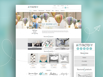 Art Factory Responsive art e commerce factory flat handmade interface product responsive shop ui ux website