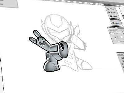 Rockbot guitar metal robot rock shot vector wip working