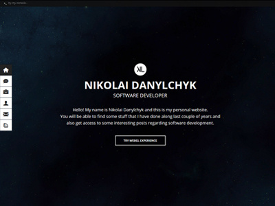 Personal website web design webgl