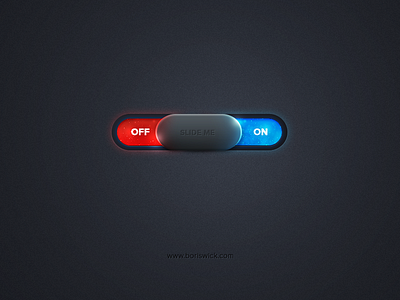 On-Off Slider 3d blue boris button gui modern psd red slider wick