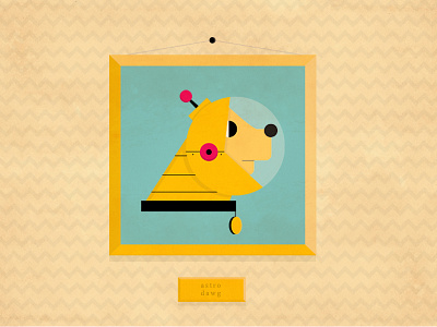 Astro Dawg astronaut cmyk debut dog flat frame gallery illustration invite pattern space wallpaper