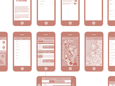 Festival App Wireframe app duotone festivals flat wireframe workflow