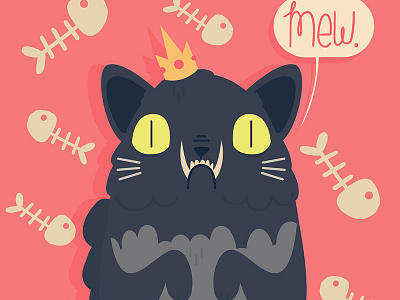 Princess Monster Truck bones cat design eyes fangs fish illustration kitten meow