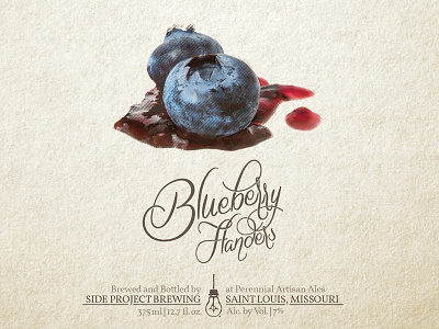 Blueberry Flanders brewery craft beer fruit label script typography