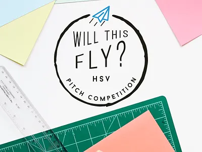 Will This Fly Logo airplane entrepreneur event fun logo paper airplane pitch startup startup competition tech will this fly wtf