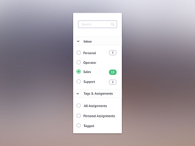 Message Filters application desktop filters flat minimal ui ux web