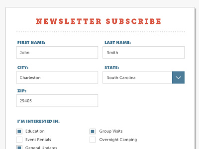 Email Subscription Form design form