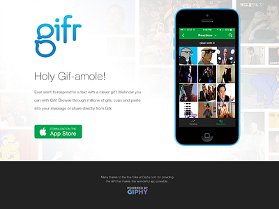 Initial Gifr Landing Page app button gif green grid ios landing page phone type