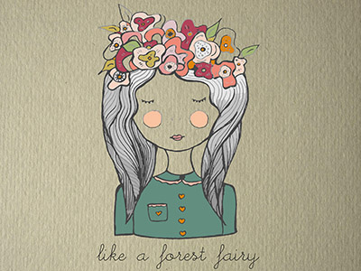 Paper Fairy cartoon cute drawing fairy flowers forest illustration spring