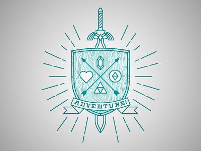 ADVENTURE! crest gaming logo nintendo sword vector zelda