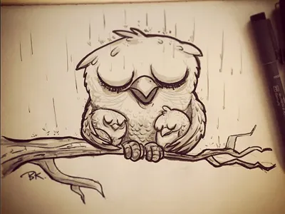 Owlsintherain 4web characterdesign illustration inktober owl