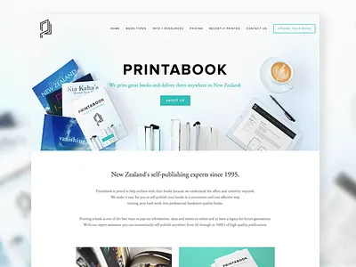 Printabook Website author book books branding identity new zealand publishing web website